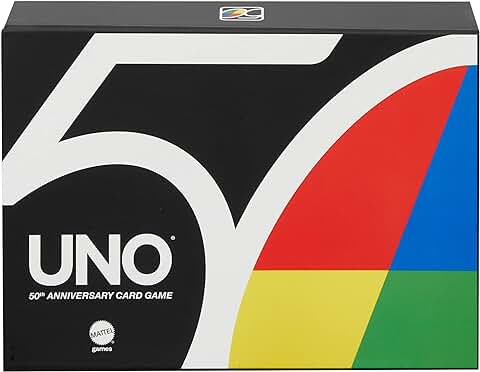 Mattel Games Juego de Cartas UNO 50 Aniversario, Juego de mesa con Acabado Premium (Mattel GXJ94)  