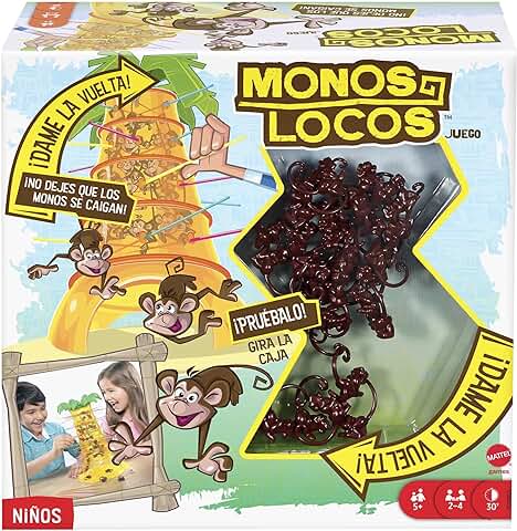 Mattel Games Monos Locos, Juegos de mesa para Niños +5 Años , 2-4 Jugadores, Partidas de Aproximadamente 30 min (52563)  