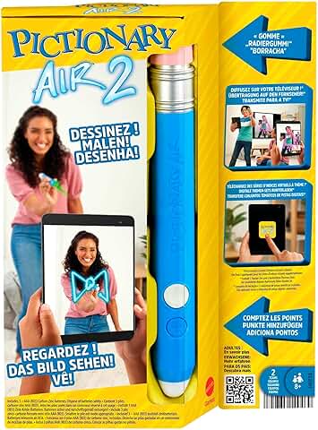 Mattel Games Pictionary Air, ve lo que Dibujas en Pantalla, Juego de mesa Familiar +7 Años (Mattel HNT74)  