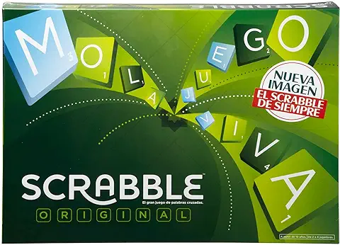 Mattel Games Scrabble, Versión Española, Juego de mesa Clásico Original, Incluye Tablero , 4 Racks, 100 Fichas , Bolsa para Fichas , +10 Años, Y9594  