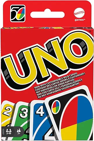 Mattel Games - UNO Original - Juego de Cartas Familiar - Clásico - Baraja Multicolor de 112 Cartas - De 2 a 10 Jugadores - Para Niños y Adultos - Regalo para 7+ Años, W2087  