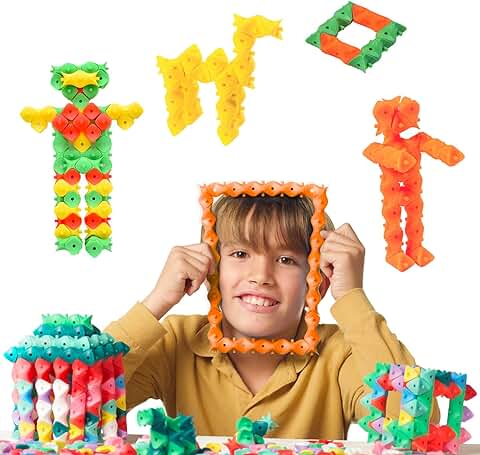 MAWEBLOCKS Bloques Construcción Niños, 200 Piezas, Multicolor, Construcciones para Niños de 5,6,7,8,9 Años y Mayores, Juegos Piezas Encajables Modular, Juguete de Construccion Creativa (Tropical)  