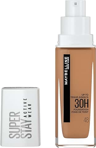 Maybelline New York, Base de Maquillaje Superstay Active Wear 30H, Larga Duración, Waterproof, Alta Cobertura, Acabado Mate, Tono 48 Sun Beige, 30 ml  