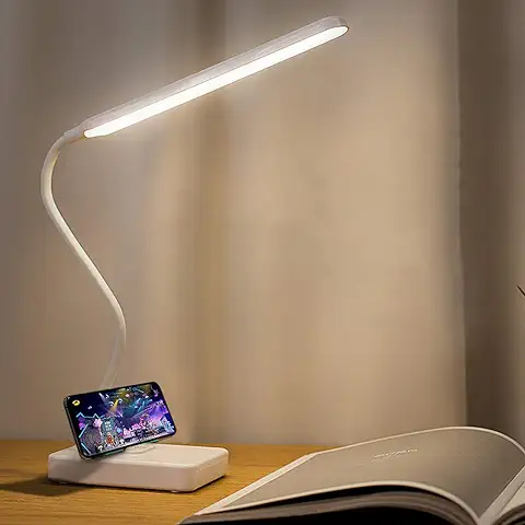 MAYTHANK Lampara Escritorio LED Sin Cable Recargable Bateria 2200mAh, Lampara Lectura de Mesa a Pilas Inalambrica Portatil Tactil 3 Colores Regulable, Lampara de Mesa Noche Luz Libro Infantiles  