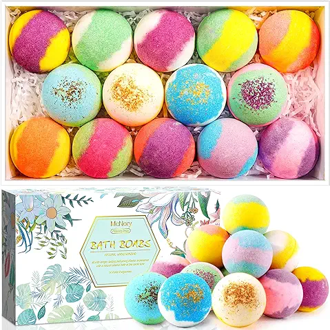 McNory 14 Bombas de Baño,Set Bolas de Baño con Aceites Esenciales,Bath Bombs Baño de Burbujas,Sales de Baño,Navidad Dia de san Valentin Regalo Femenino  