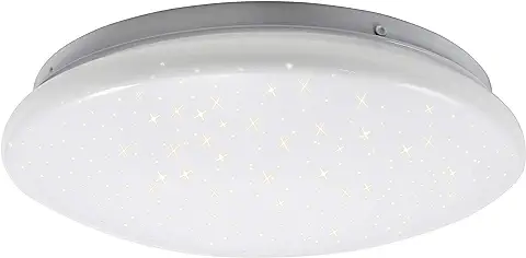 McShine Lámpara Techo con Efecto Estrella | Starry-Sky | 26 cm de Diámetro, 12 W, 840 LM, LED Cielo Estrellado, Blanco Cálido, 3000 K, 12W / 26cm-Ø  