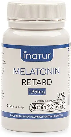 Melatonina Retard Pura 1,9 mg – 365 Microtabletas | Inatur | Efecto Liberación Prolongada | Suministro para 1 año | Ayuda con el Insomnio o Trastornos del Sueño | Vegano  