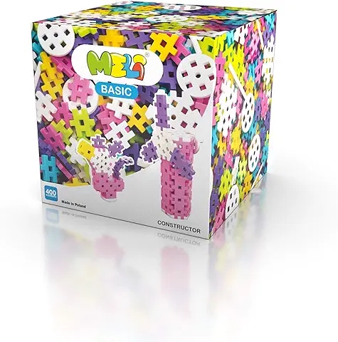 Meli Basic Constructor Pink 400 Juguetes Creativos, Multicolor, Unidades (Ame Group 67226)  