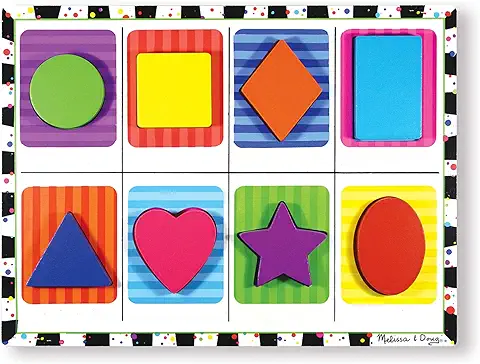 Melissa & Doug Shapes Chunky Puzzle , Puzzles , Wooden Toy , 2+ , Gift for Boy or Girl  