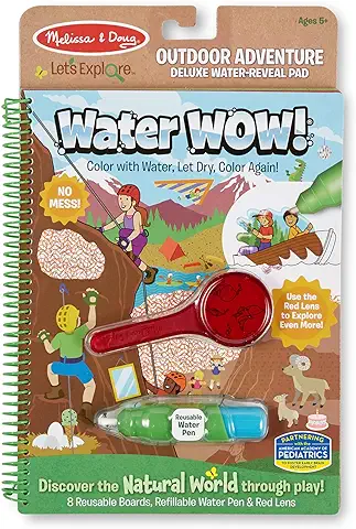 Melissa & Doug WOW! Aventuras al aire Libre, Libro de Actividades para Colorear con agua sin Ensuciar Reutilizable, Juego Creativo, Pintura con Agua, Regalo para Niños y Niñas de 3 4 5 6 7 Años  