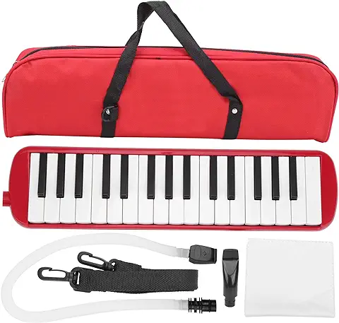 Melodica - Teclado de Piano de aire de 32 Teclas, Teclado de Piano de aire para Instrumentos Musicales con Bolsa de Transporte, para Niños Melodica Beginner Melodica de 32 Teclas para Adultos(rojo)  