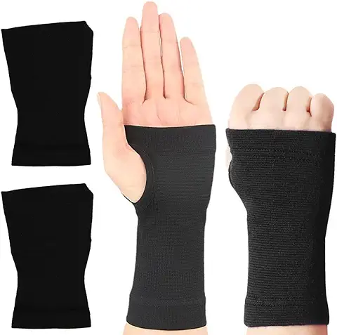 MenYiYDS 2 Pares de Guantes de gel para Soporte de Muñeca, Guantes para Lesiones de Pulgar, Guantes para Aliviar el Estrés del Túnel Carpiano, Soporte para Esguince de Artritis (negro)  