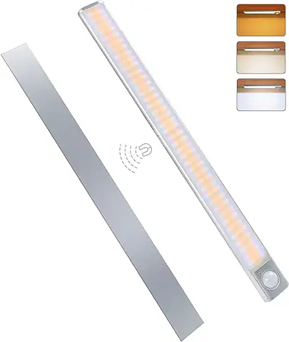 MERTTURM Luz de Armario 160LED, USB Recargable Luces con Sensor de Movimiento, Brillo Regulable con 3 Colores, Super Brillante Lámpara para Cocina, Escalera, Garaje, Pasillo, Emergencias  