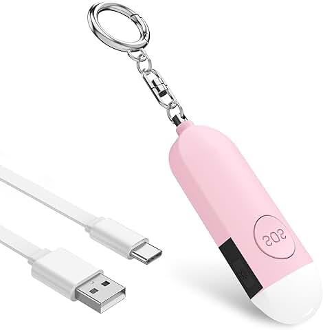 MEYDLL Alarma Personal 130dB Llavero Alarma Autodefensa Personal Defensa Personal Alarma Personal de Emergencia Alarma con Función de Lluminación Dispositivo de Alarma para Mujeres Niños (Rosa)  