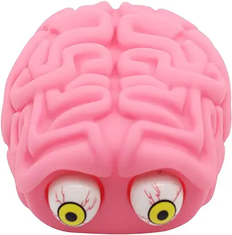 Mgichoom Squeeze Toys - Estrés Sensorial con ojos Cerebro, Innovadores Juguetes en Forma Cerebro Rosados, Divertidos Cerebros Zombies, Bolas para Niños y Adultos  