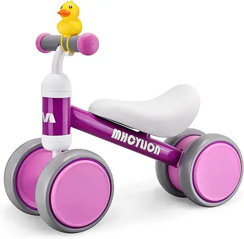 MHCYLION Bicicleta sin Pedales para Niños a Partir de 1 año de Equilibrio, Juguetes Bebes 1 Año, Bici Bebe con 4 Ruedas para Bebés de 10 a 24 Meses, Pimera Bicicleta para Niños y Niñas como Regalo  