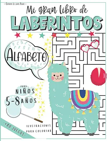 Mi Gran Libro de Laberintos para Niños 5-8 Años: Cuaderno con + de 80 Juegos Educativos para Divertirse con las Palabras  