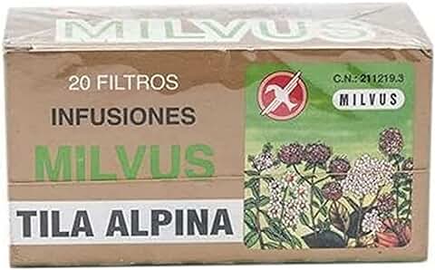 Milvus Tila Alpina 20 Filtros Con Petalos De Azahar Envase De 20 Filtros 20  