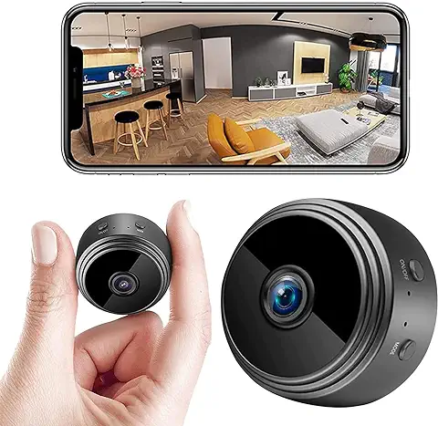 Mini Camara Espia, 1080P HD Mini WiFi Oculta Cámara Espía para Ver En El Movil, Interior Micro Cámaras De Vigilancia Larga Duracion Spy CAM con Visión Nocturna Detección De Movimiento  