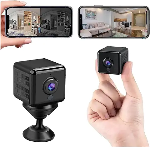 Mini Camara Espia 4K HD WiFi Oculta MiniCámara para Ver En El Movil, Interior/Exterior Mini Cámaras De Vigilancia Inalambricas Batería 6 Horas Duracion con Visión Nocturna Detección De Movimiento  