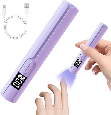 Mini Lámpara de Uñas UV, Asimebesty Lampara UV Led Uñas, USB Secador de Uñas Portátil con 2 Temporizador 20/60S y LED Dispaly, Lampara Uñas Semipermanentes para Manicura Resina de Gel DIY Arte de Uñas  