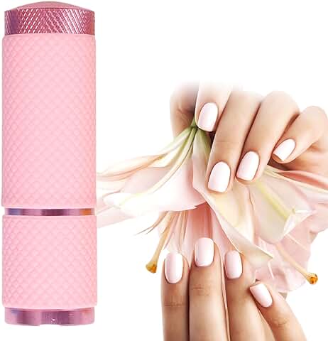 Mini Lámpara de Uñas UV, Mini Secador de Uñas de Luz Flash, Lámpara de Uñas con Linterna, Lámpara UV LED Portátil, Secador de Uñas para Manicura Pedicura, Lámpara de Uñas de Secado Rápido,Rosa  