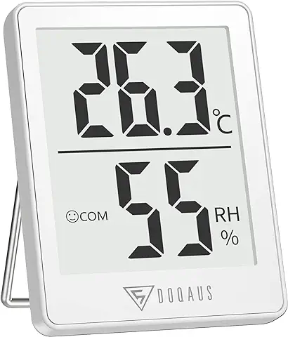 Mini Termómetro Higrómetro Digital DOQAUS Medidor de Temperatura con 5s de Respuesta Rápida para Temperatura y Humedad del Casa Ambiente-Blanco  