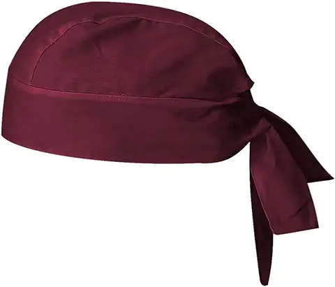 MISEMIYA - GORRO BANDANA GORRO CHEF BANDANA GORRO COCINERO GORRO CAMARERO GORRO CARNICERO - Ref.926 - Granate, Pack* 1 Pcs  