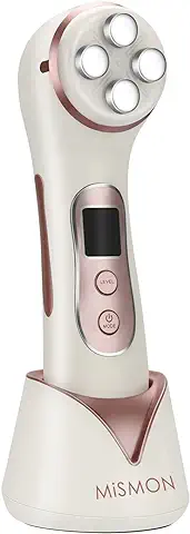 MiSMON Facial Aparato Radiofrecuencia, 5 en 1 Masajeador Facial Electrico,Luz LED, Antiarrugas, Anti-envejecimiento, Rejuvenecimiento, Limpieza Facial, Cuidado Facial