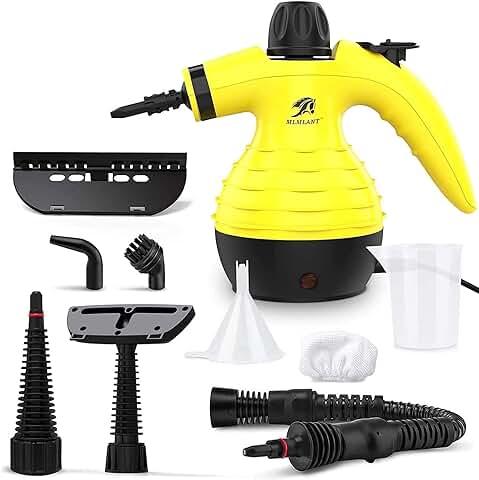 MLMLANT Multiuso Limpiador a Vapor,Vaporizador,Potente Limpiar Purificador,Vaporeta Limpieza Hogar Mano,para la Eliminación de Manchas,Alfombras,Sofá,Cortinas,Control de Errores Cama,Asientos Coche  