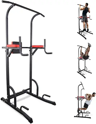 Mobiclinic® Fitness, Estación de Fondos, MultiFit, Altura y Respaldo Regulables, Power Tower Dip Station, Marca Española, Torre Multifuncional, Resistente, Hasta 200 kg, Gimnasio en Casa, Pull-up  