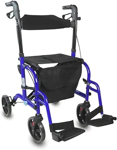 Mobiclinic, Modelo Picasso, Andador para Mayores, Minusválidos, Adultos o Ancianos, Rollator, Caminador, Andador, Aluminio, Ligero, Plegable, con Asiento y 4 Ruedas, azul  