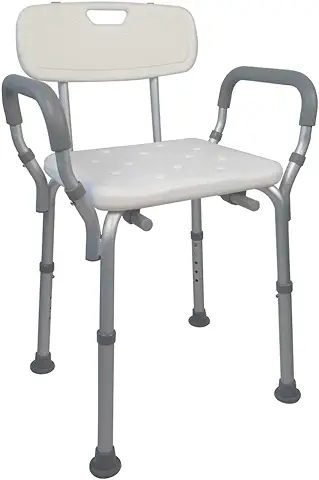 Mobiclinic, Silla de Ducha con Respaldo, De baño, para Adultos, Puerto, Marca española, Ortopédica, Antideslizante, Altura Regulable, Ayuda para baño para Ancianos y discapacitados, WC, Ergonómica