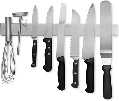 Modernas Innovaciones 16 inch tira de Barra Magnética para Cuchillos (con Soporte, Cuchillo Multiusos para usar como Cuchillo, Cuchillo de Acero Inoxidable, Cocina Recipiente para Utensilios de  