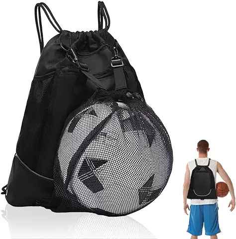 MOERAE Mochila de Baloncesto, Mochila Cuerdas, Puede Almacenar Pelotas De Baloncesto, Balones De Fútbol, Adecuado para Deportes Al Aire Libre, Fitness, Senderismo  