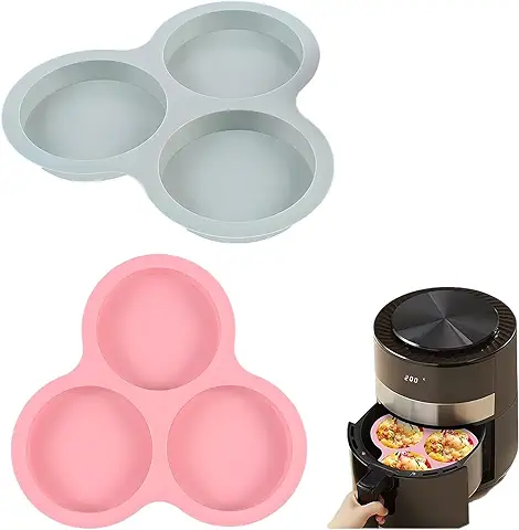 Molde de Silicona para Freidora de Aire, para Sándwiches de Desayuno, 2 Moldes para Huevos, Accesorios para Freidoras de aire a Partir de 6 QT (Molde para Huevos)  