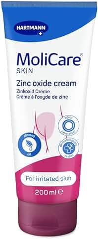 MoliCare Skin Crema con Óxido de Zinc: Protección para la Piel, Zonas Irritadas, Piel Sensible, 200 ml  