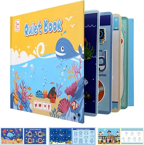 Montessori Quiet Book - Libro Tranquilo Montessori for Toddlers, Interactive Busy Book, Puzzle Libro de Juguetes Educativos, Libro de Rompecabezas para Niños a Partir de 3 Años  