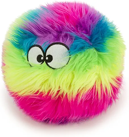 Moonmoon GoDog Furballz Juguete Chirriante de Felpa para Perro, Tecnología de Protección Masticable, Arco Iris, Grande  