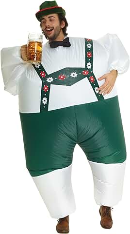 Morph Costumes Disfraz Hinchable Adulto Bavaro Lederhosen, Disfraz Carnaval Adulto Talla Única  