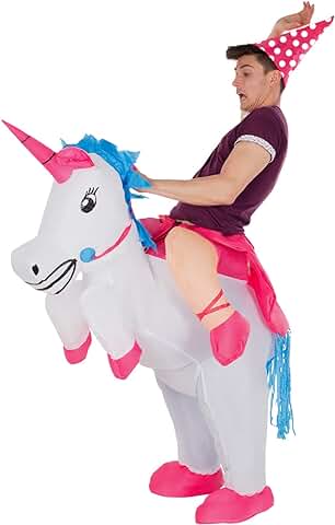 MORPH Costumes Disfraz Hinchable Unicornio Adulto con Gorro, Disfraz de Unicornio Adulto Mujer y Hombre, Disfraz Carnaval Adulto, Disfraces Divertidos, Despedida de Solteros Talla Única  