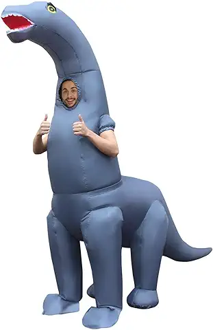 MORPH Costumes Premium Disfraz de Dinosaurio Hinchable para Adulto con Bolsillo, Disfraz de Diplococus Inflable para Carnaval, Talla Única  