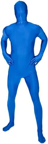 Morphsuits Disfraz Segunda Piel Adulto Azul Cuerpo Entero, Disfraz Carnaval Hombre Traje Licra en Talla L  