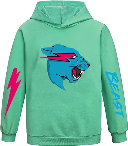 Mr Beast - Sudadera con Capucha para Niños y Niñas, Sudadera de Manga Larga con Dibujos Animados, Camiseta Clásica  