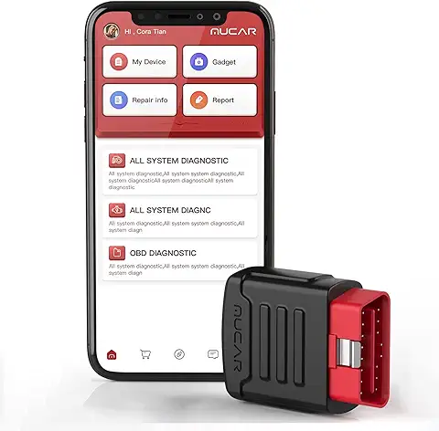 Mucar Obd2 Bluetooth para iOS y Android, BT200 Maquina Diagnosis Coche de Todo el Sistema,Diagnosis Coche Multimarca con 15+ Funciones de Servicio (Oil,SAS)Gratis,Obd2 Diagnosis Actualización Gratuita  