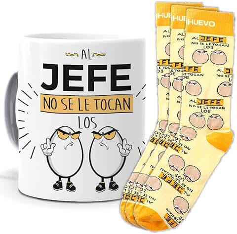 Mundohuevo Trio de Calcetines mas taza o Cojin, Originales y Personalizados, Ideal para Regalo. 1 Calcetin Gratis por el que se te Pierde  