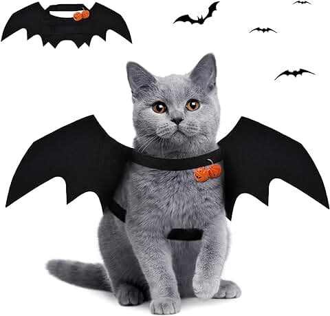 Murciélago Disfraz De Gato,Disfraz De Halloween del Gatos Perros,Disfraz de Gato para Halloween,Disfraz para Perro De Halloween,Disfraces Divertidos de Halloween para Mascotas,Mascota Araña Ropa  