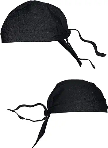 MVC PACK*4 pcs - Gorro/Bandana Chef/Cocina/Cocinero/Camarero/Carnicero Adulto Unisex - Negro  