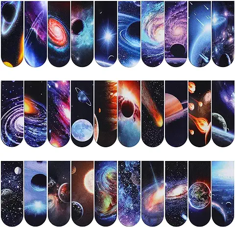 MWOOT 30 Piezas Universo Galaxy Marcadores de Libro Magnéticos,Planeta Magnetic Bookmarks Set,Cielo Estrellado Marcapáginas Clip de Página para Estudiantes Oficina Suministros de Lectura (2x6cm)  