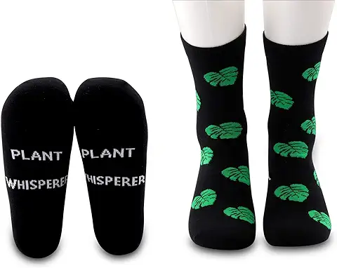 MYSOMY 2 Pares de Calcetines de Susurro de Plantas, Regalos de Jardinero, Regalos Divertidos de Jardinería, Regalos para Amantes de las Plantas  